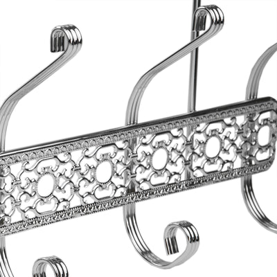 2 of 6:Home Basics 5 Dual Hook Chrome Plated Steel Over the Door Hanging Rack 
