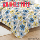 3 of 9:Ensemble de courtepointe infroissable en microfibre PREMIUS Eliana, 3 pièces, bleu-jaune 