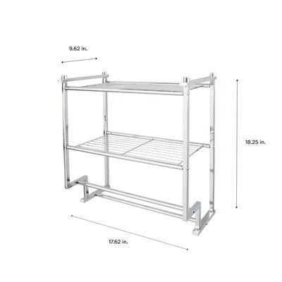4 of 4:Neu Home 2 Tier Wall Mounted Shelf with Towel Rack 