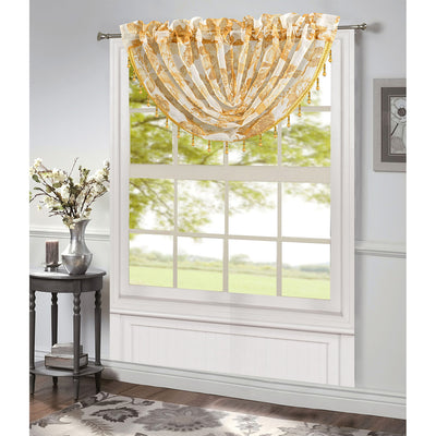 4 of 8:Evie Sheer Classic Floral Printed Window Panel and Valance Treatments, All Sold Separately 