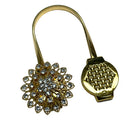 2 of 2:Jeweled Flower Decorative One Pair Window Curtain Tieback, Gold 