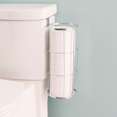 2 of 3:Home Basics Chrome Plated Steel Over the Tank Toilet Paper Holder 
