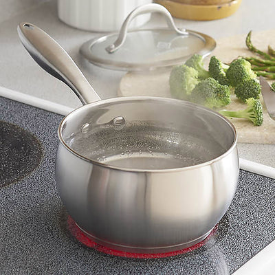 2 of 3:Diamond Stainless Steel Saucepan With Tempered Glass Lid, 2.2 Quart 