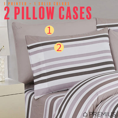 12 of 12:PREMIUS Premium Sand Stripes 4 & 6 Piece Microfiber Printed Wrinkle-Free Sheet Set 