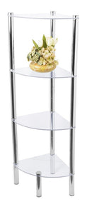 2 of 4:Home Basics 4 Tier Multi Use Arc Glass Corner Shelf, Clear 