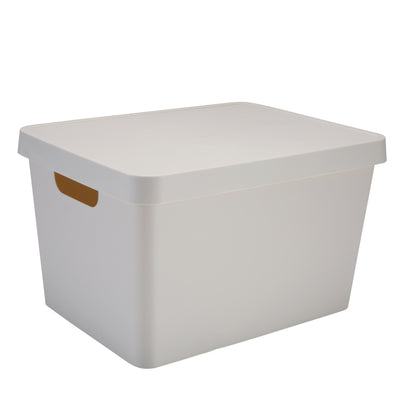 1 of 4:Grande boîte de rangement Vinto Simplify avec couvercle en ivoire 