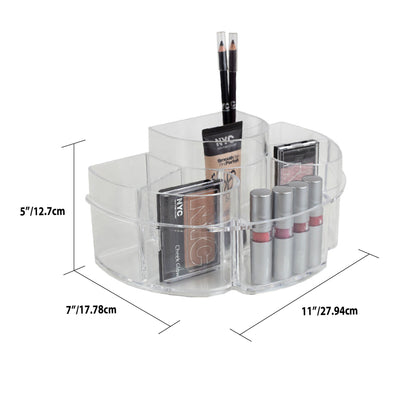 5 of 5:Organiseur de cosmétiques en plastique incassable Home Basics Half Moon, transparent 