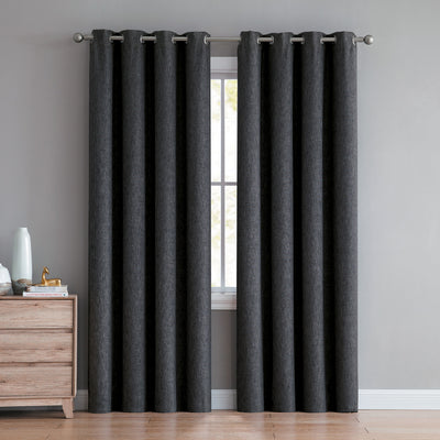 1 of 40:Jeremiah Textured Room Darkening Grommet Window Panel, 52x90 Inches 