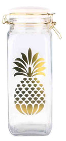 1 of 3:Home Basics Pineapple Sunshine  43 oz. Glass Canister 
