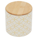 1 of 4:Home Basics Vescia Small Ceramic Canister with Bamboo Top 