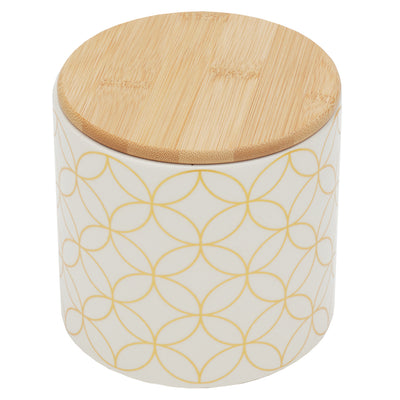 1 of 4:Home Basics Vescia Small Ceramic Canister with Bamboo Top 