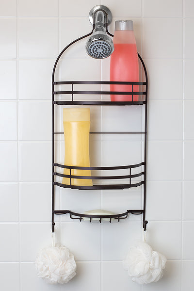 4 of 5:Home Basics 2 Tier Shower Caddy, Espresso 