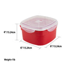 6 of 6:Home Basics Adjustable 4-Section Plastic Microwave Plastic Steamer, Red 