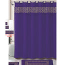 1 of 1:Laura 18 Piece Embroidered Bath Rug with Towel Set, Purple-Gold 