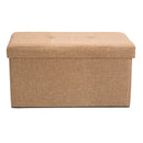 2 of 5:Simplify Faux Linen Double Folding Storage Ottoman in Camel 