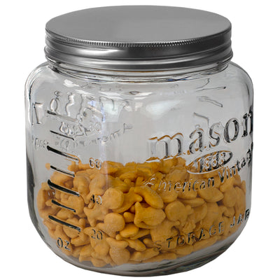 2 of 4:Home Basics 90 oz.  Medium Mason Glass Canister, Clear 