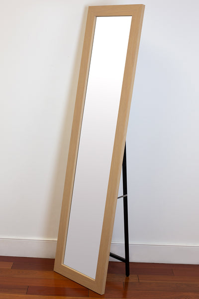 3 of 4:Miroir de sol pleine longueur Home Basics avec dos chevalet, naturel 