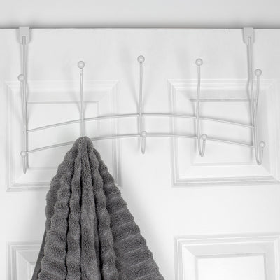 4 of 5:Home Basics Shelby - Perchero para colgar sobre la puerta, 5 ganchos, color blanco 