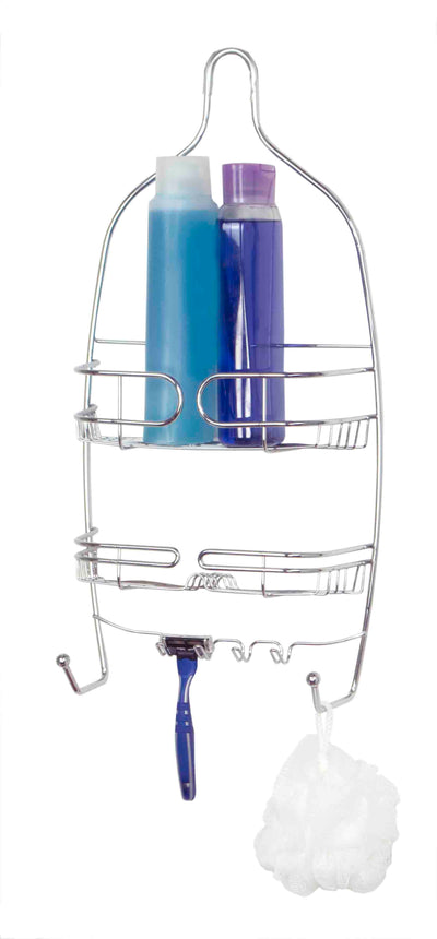 1 of 2:Home Basics Chrome Plated Steel Shower Caddy, Silver 