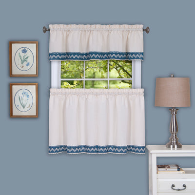2 of 2:Paire de rideaux de fenêtre Camden 58 x 36 - Bleu 