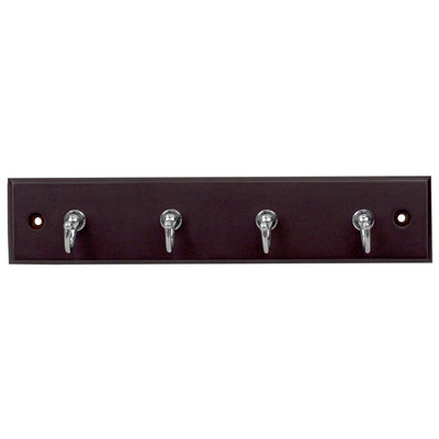 2 of 4:Home Basics 4 Hook Wall Mounted Key Rack, Cherry 