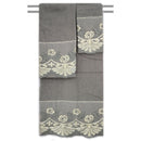 5 of 7:Ensemble de 3 serviettes de bain décoratives en coton brodé floral Jules 