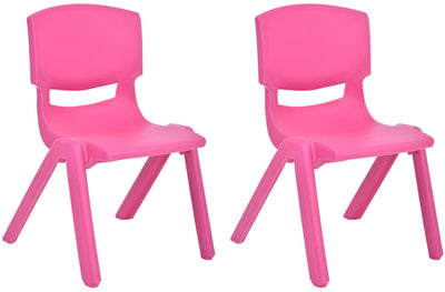 1 of 1:JOON Stackable Plastic Kids Learning Chairs, Pink, 20.5x12.75X11 Inches, 2-Pack (Pack of 2) 