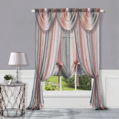 4 of 5:Ombre Window Curtain Panel 50x63 - Blush 