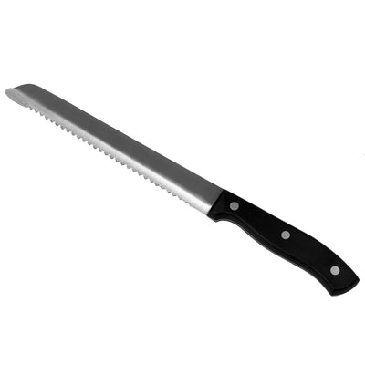 1 of 5:Home Basics 8 Cuchillo para pan de acero inoxidable con mango de baquelita contorneado, negro 