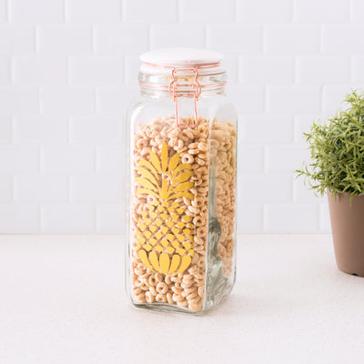 2 of 3:Home Basics Pineapple Sunshine  43 oz. Glass Canister 