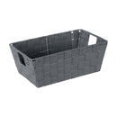 1 of 4:Simplify Small Woven Storage Shelf Bin in Grey 