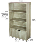 3 of 3:Bibliothèque en bois à 3 niveaux avec portes Home Basics, naturel 
