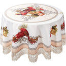 6 of 15:Fruttela Decorative Tablecloth with Macrame Lace Trimming 