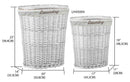 3 of 3:Home Basics  2 Piece  Wicker Hamper with Liner, White 