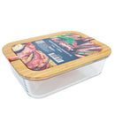 1 of 4:Home Basics Glass Storage Container With Bamboo Lid, Rectangle, Clear 