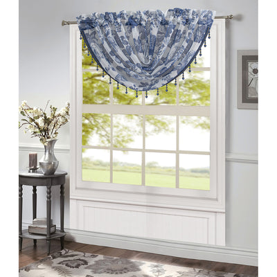 1 of 8:Evie Sheer Classic Floral Printed Window Panel and Valance Treatments, All Sold Separately 