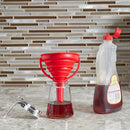 4 of 4:Home Basics Collapsible Silicone Funnel, Red 