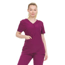 8 of 28:Heal Wear 4-Way Stretch Women's Zippered Tulip Scrub Top 