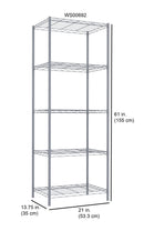4 of 4:Home Basics Estante de alambre de acero de 5 niveles, gris 