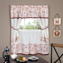 1 of 2:Cappuccino Embellished Cottage Window Curtain Set 58x24 