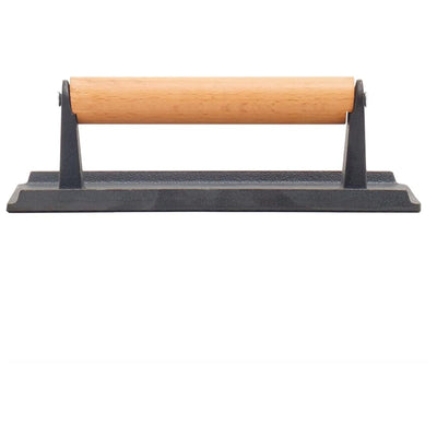 2 of 3:Home Basics Cast Iron Grill Press with Wood Handle, Bacon Press, Black 