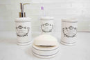 1 of 4:Home Basics Beautiful Rose Juego de accesorios de baño de dolomita de 4 piezas, color blanco 