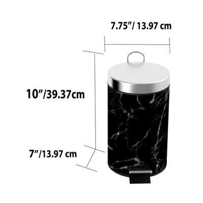 5 of 5:Home Basics Cubo de basura con escalón de mármol sintético de 3 litros con asa de metal incorporada, negro 