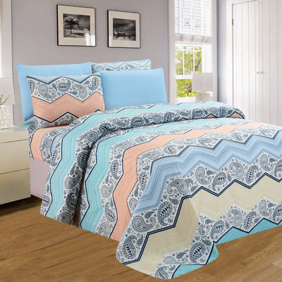 4 of 4:PREMIUS Carey Printed Wrinkle Free Microfiber Sheet Set 