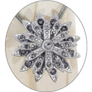 1 of 1:Premius Starburst Floral Magnetic One Curtain Tie Back With Diamonds, Silver 