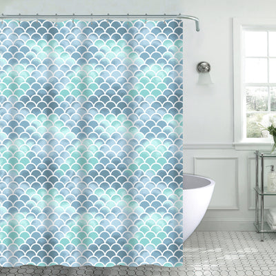 1 of 1:Arya 13-Piece Scales Canvas Shower Curtain, 70x72 Inches 