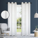 2 of 2:Noah Rubber Metallic 2-Piece Grommet Sheer Window Panels Set, 38x84 Inches Each 