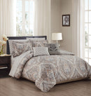 1 of 2:Tisdale Ogee Reversible 9-Piece Comforter Set, Taupe 