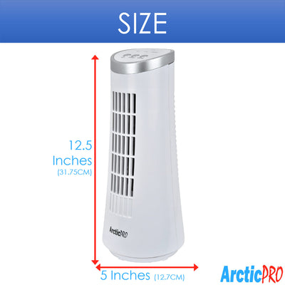 6 of 7:Ventilador minitorre delgado oscilante de escritorio Arctic-Pro, blanco, 12 pulgadas 