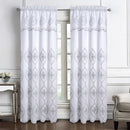 5 of 24:Panel de ventana bordado de damasco Arcadia con cenefa adjunta y respaldo, 54 x 90 pulgadas 
